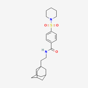 molecular formula C24H34N2O3S B2978093 N~1~-[2-(1-adamantyl)ethyl]-4-(piperidinosulfonyl)benzamide CAS No. 433305-71-6