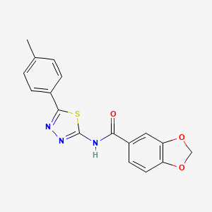 N-(5-(p-tolyl)-1,3,4-thiadiazol-2-yl)benzo[d][1,3]dioxole-5-carboxamide