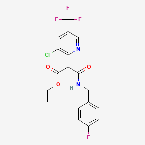 Ethyl 2-[3-chloro-5-(trifluoromethyl)-2-pyridinyl]-3-[(4-fluorobenzyl)amino]-3-oxopropanoate