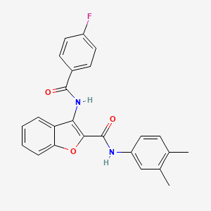molecular formula C24H19FN2O3 B2978111 N-(3,4-dimethylphenyl)-3-(4-fluorobenzamido)benzofuran-2-carboxamide CAS No. 888457-77-0