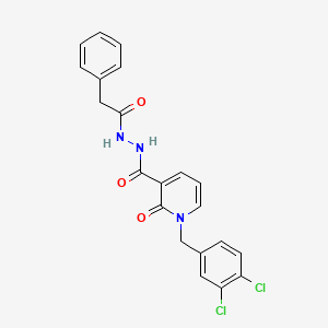 molecular formula C21H17Cl2N3O3 B2978112 1-(3,4-dichlorobenzyl)-2-oxo-N'-(2-phenylacetyl)-1,2-dihydropyridine-3-carbohydrazide CAS No. 1105212-90-5