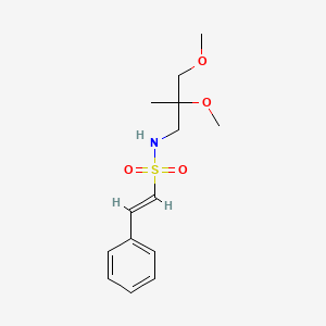 molecular formula C14H21NO4S B2978113 (E)-N-(2,3-dimethoxy-2-methylpropyl)-2-phenylethene-1-sulfonamide CAS No. 2034896-94-9