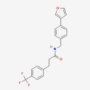 molecular formula C21H18F3NO2 B2978115 N-{[4-(furan-3-yl)phenyl]methyl}-3-[4-(trifluoromethyl)phenyl]propanamide CAS No. 2097911-97-0
