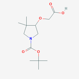 2-[4,4-Dimethyl-1-[(2-methylpropan-2-yl)oxycarbonyl]pyrrolidin-3-yl]oxyacetic acid