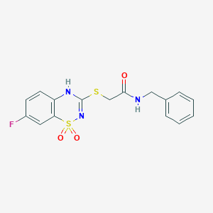N-benzyl-2-((7-fluoro-1,1-dioxido-4H-benzo[e][1,2,4]thiadiazin-3-yl)thio)acetamide