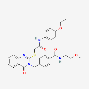 4-((2-((2-((4-ethoxyphenyl)amino)-2-oxoethyl)thio)-4-oxoquinazolin-3(4H)-yl)methyl)-N-(2-methoxyethyl)benzamide