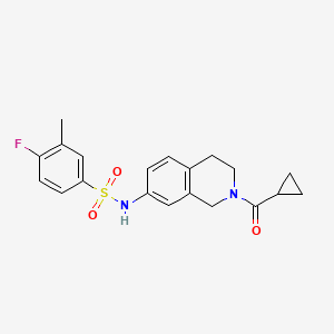 N-(2-(cyclopropanecarbonyl)-1,2,3,4-tetrahydroisoquinolin-7-yl)-4-fluoro-3-methylbenzenesulfonamide
