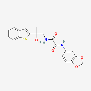 molecular formula C20H18N2O5S B2978133 N'-(2H-1,3-benzodioxol-5-yl)-N-[2-(1-benzothiophen-2-yl)-2-hydroxypropyl]ethanediamide CAS No. 2034256-69-2