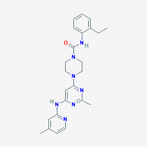 molecular formula C24H29N7O B2978171 N-(2-ethylphenyl)-4-(2-methyl-6-((4-methylpyridin-2-yl)amino)pyrimidin-4-yl)piperazine-1-carboxamide CAS No. 1428365-24-5