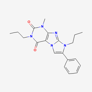 molecular formula C20H23N5O2 B2978174 4-Methyl-7-phenyl-2,6-dipropylpurino[7,8-a]imidazole-1,3-dione CAS No. 899988-73-9