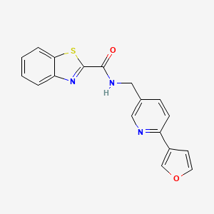 molecular formula C18H13N3O2S B2978175 N-((6-(furan-3-yl)pyridin-3-yl)methyl)benzo[d]thiazole-2-carboxamide CAS No. 2034337-58-9