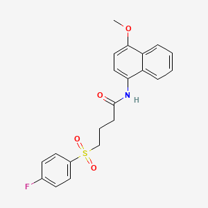 molecular formula C21H20FNO4S B2978180 4-((4-fluorophenyl)sulfonyl)-N-(4-methoxynaphthalen-1-yl)butanamide CAS No. 941950-86-3