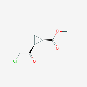 molecular formula C7H9ClO3 B2978184 Methyl (1R,2S)-2-(2-chloroacetyl)cyclopropane-1-carboxylate CAS No. 2411180-85-1
