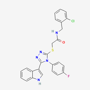 molecular formula C25H19ClFN5OS B2978185 N-(2-氯苄基)-2-((4-(4-氟苯基)-5-(1H-吲哚-3-基)-4H-1,2,4-三唑-3-基)硫代)乙酰胺 CAS No. 946236-44-8
