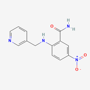 molecular formula C13H12N4O3 B2978205 5-Nitro-2-[(pyridin-3-ylmethyl)amino]benzamide CAS No. 335210-41-8