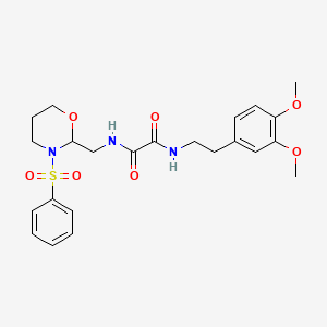N1-(3,4-dimethoxyphenethyl)-N2-((3-(phenylsulfonyl)-1,3-oxazinan-2-yl)methyl)oxalamide