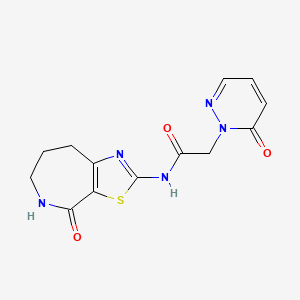 molecular formula C13H13N5O3S B2978221 N-(4-oxo-5,6,7,8-tetrahydro-4H-thiazolo[5,4-c]azepin-2-yl)-2-(6-oxopyridazin-1(6H)-yl)acetamide CAS No. 1797698-63-5