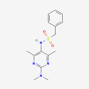 molecular formula C15H20N4O2S B2978223 N-[2-(Dimethylamino)-4,6-dimethylpyrimidin-5-YL]-1-phenylmethanesulfonamide CAS No. 1798030-36-0