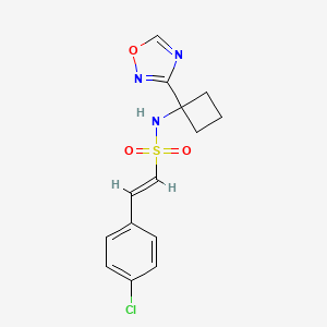 (E)-2-(4-Chlorophenyl)-N-[1-(1,2,4-oxadiazol-3-yl)cyclobutyl]ethenesulfonamide