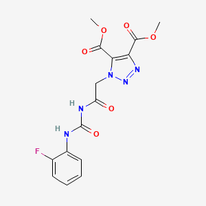dimethyl 1-[2-({[(2-fluorophenyl)amino]carbonyl}amino)-2-oxoethyl]-1H-1,2,3-triazole-4,5-dicarboxylate