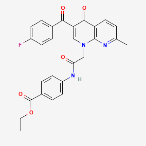 ethyl 4-({[3-(4-fluorobenzoyl)-7-methyl-4-oxo-1,8-naphthyridin-1(4H)-yl]acetyl}amino)benzoate