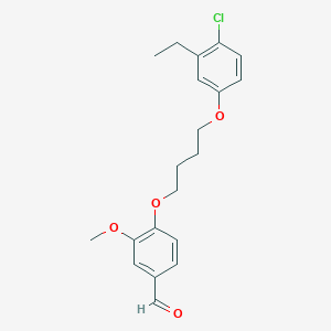 B2978275 4-[4-(4-Chloro-3-ethylphenoxy)butoxy]-3-methoxybenzaldehyde CAS No. 864663-78-5