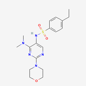 molecular formula C18H25N5O3S B2978276 N-(4-(dimethylamino)-2-morpholinopyrimidin-5-yl)-4-ethylbenzenesulfonamide CAS No. 1797293-42-5