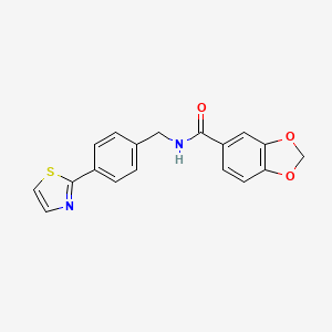 N-(4-(thiazol-2-yl)benzyl)benzo[d][1,3]dioxole-5-carboxamide
