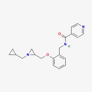 molecular formula C20H23N3O2 B2978288 N-[(2-{[1-(cyclopropylmethyl)aziridin-2-yl]methoxy}phenyl)methyl]pyridine-4-carboxamide CAS No. 2418644-64-9