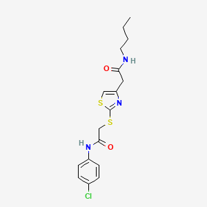 N-butyl-2-(2-((2-((4-chlorophenyl)amino)-2-oxoethyl)thio)thiazol-4-yl)acetamide