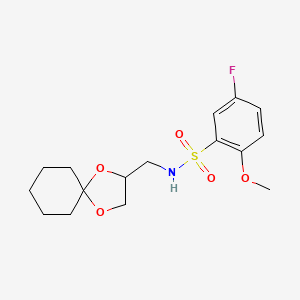 N-(1,4-dioxaspiro[4.5]decan-2-ylmethyl)-5-fluoro-2-methoxybenzenesulfonamide