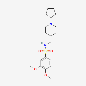 N-((1-cyclopentylpiperidin-4-yl)methyl)-3,4-dimethoxybenzenesulfonamide