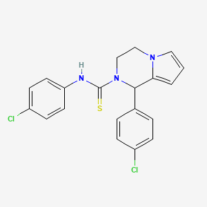 molecular formula C20H17Cl2N3S B2978368 N,1-bis(4-chlorophenyl)-3,4-dihydropyrrolo[1,2-a]pyrazine-2(1H)-carbothioamide CAS No. 393823-83-1