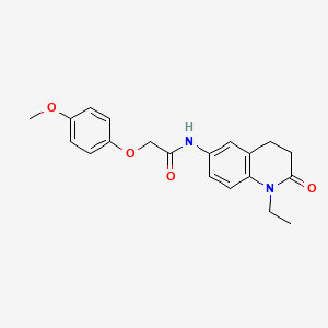 molecular formula C20H22N2O4 B2978371 N-(1-ethyl-2-oxo-1,2,3,4-tetrahydroquinolin-6-yl)-2-(4-methoxyphenoxy)acetamide CAS No. 921999-03-3