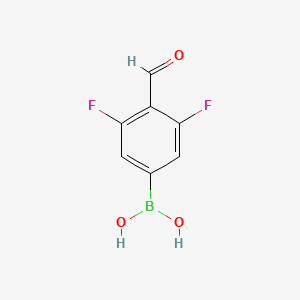 molecular formula C7H5BF2O3 B2978389 3,5-Difluoro-4-formylphenylboronic acid CAS No. 870718-11-9