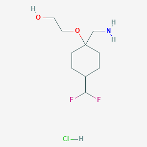 2-((1-(Aminomethyl)-4-(difluoromethyl)cyclohexyl)oxy)ethan-1-ol hydrochloride