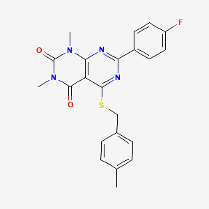 7-(4-fluorophenyl)-1,3-dimethyl-5-((4-methylbenzyl)thio)pyrimido[4,5-d]pyrimidine-2,4(1H,3H)-dione