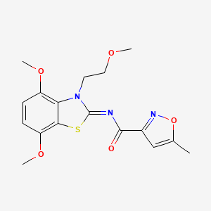 (E)-N-(4,7-dimethoxy-3-(2-methoxyethyl)benzo[d]thiazol-2(3H)-ylidene)-5-methylisoxazole-3-carboxamide