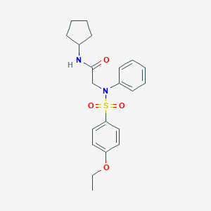 molecular formula C21H26N2O4S B297841 N-CYCLOPENTYL-2-(N-PHENYL4-ETHOXYBENZENESULFONAMIDO)ACETAMIDE 