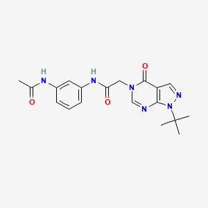 molecular formula C19H22N6O3 B2978416 N-(3-acetamidophenyl)-2-(1-tert-butyl-4-oxopyrazolo[3,4-d]pyrimidin-5-yl)acetamide CAS No. 863448-02-6