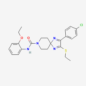 2-(4-chlorophenyl)-N-(2-ethoxyphenyl)-3-(ethylthio)-1,4,8-triazaspiro[4.5]deca-1,3-diene-8-carboxamide