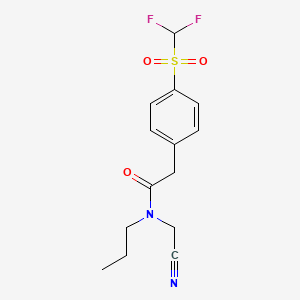 molecular formula C14H16F2N2O3S B2978434 N-(Cyanomethyl)-2-[4-(difluoromethylsulfonyl)phenyl]-N-propylacetamide CAS No. 1436189-25-1