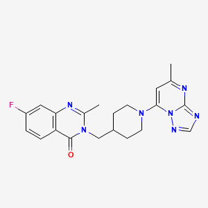 7-Fluoro-2-methyl-3-[[1-(5-methyl-[1,2,4]triazolo[1,5-a]pyrimidin-7-yl)piperidin-4-yl]methyl]quinazolin-4-one