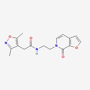 molecular formula C16H17N3O4 B2978468 2-(3,5-dimethylisoxazol-4-yl)-N-(2-(7-oxofuro[2,3-c]pyridin-6(7H)-yl)ethyl)acetamide CAS No. 2034323-46-9