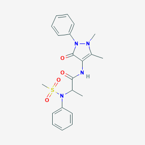 molecular formula C21H24N4O4S B297850 N-(1,5-dimethyl-3-oxo-2-phenyl-2,3-dihydro-1H-pyrazol-4-yl)-2-[(methylsulfonyl)anilino]propanamide 
