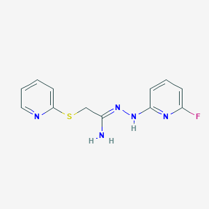 (Z)-N'-[(6-fluoropyridin-2-yl)amino]-2-(pyridin-2-ylsulfanyl)ethanimidamide