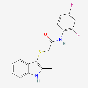 molecular formula C17H14F2N2OS B2978521 N-(2,4-difluorophenyl)-2-[(2-methyl-1H-indol-3-yl)sulfanyl]acetamide CAS No. 536701-97-0
