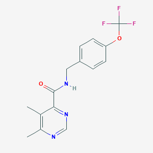 5,6-Dimethyl-N-[[4-(trifluoromethoxy)phenyl]methyl]pyrimidine-4-carboxamide