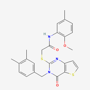 2-{[3-(3,4-dimethylbenzyl)-4-oxo-3,4-dihydrothieno[3,2-d]pyrimidin-2-yl]sulfanyl}-N-(2-methoxy-5-methylphenyl)acetamide