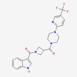 (1-(1H-indole-3-carbonyl)azetidin-3-yl)(4-(5-(trifluoromethyl)pyridin-2-yl)piperazin-1-yl)methanone
